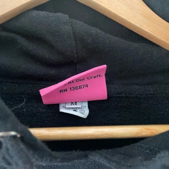 PINK DOLPHIN HOODIE BLACK COLOR SIZE MEDIUM - Picture 7 of 10